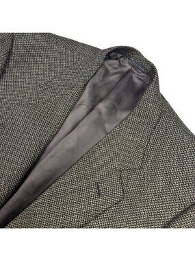 Corneliani Men's 100% Wool Tweed 2-Button Blazer Gray Herringbone • Italy • 42R
